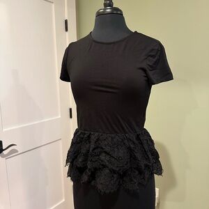 Halogen Black Lace Bottom Top XS
